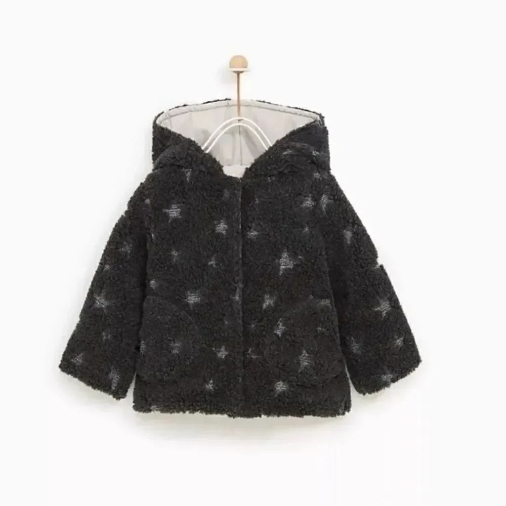 Zara | black & silver cozy Jacket 2/3Y